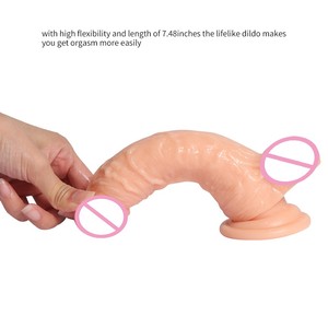 Sampro 17cm Classic Pvc Dildo Super Realista Juguetes Sexuales Plásticos Pene Artificial Anal Dong para Mujeres Gay Sólido Sensación de Piel Real - Product Image 4