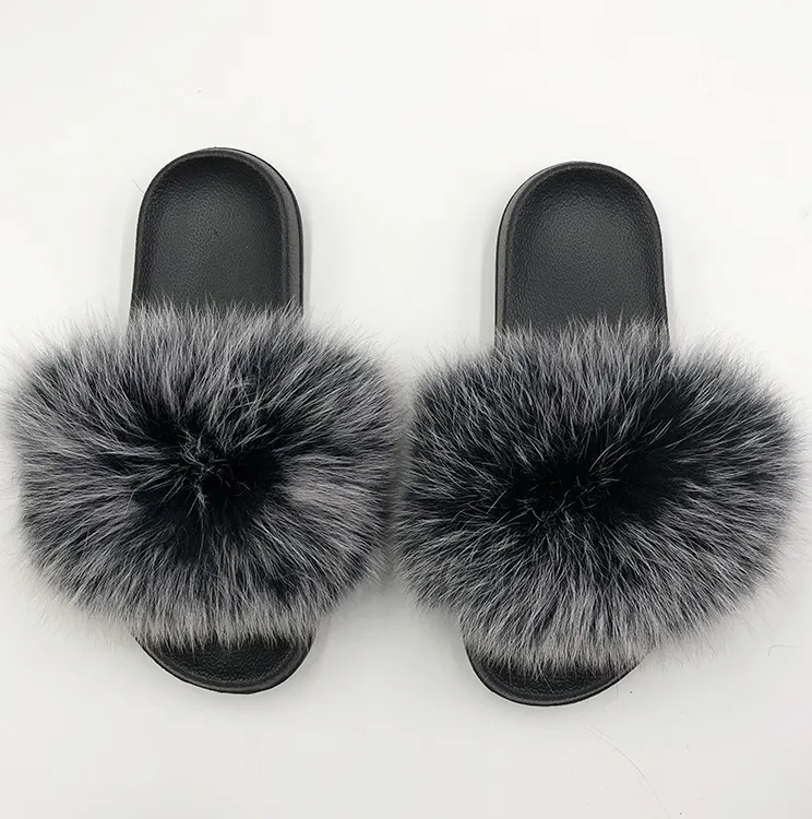 2023 New Style Rubber Sole Fur Sandals Fashion Trend Womens Shoes Textile Shoes