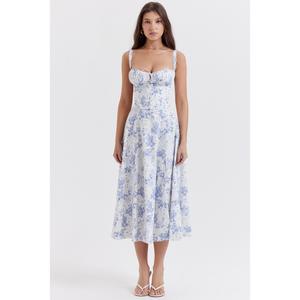 2025 vente chaude haut de gamme mode décontracté banlieue Style couleurs unies en mousseline de soie Spaghetti sangle Maxi <span class=keywords><strong>robe</strong></span> pour les femmes - Product Image 2