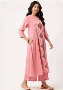 Superbes ensembles de pantalons Kurta à broderie lourde, costume Sharara Pallazo, manches évasées traditionnelles, longueur genou, fusion ethnique indienne - Product Image 2