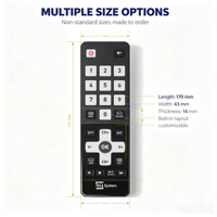 Télécommande TV infrarouge antichoc à code fixe KEYUAN TY-27B, portée 20m, 4 boutons, matériau ABS, pile AAA, moule privé