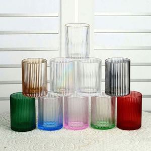 Eco Friendly Reusable Modern Simple <b>Teacup</b> Household Smoothie Cup Vertical Stripes Drinking <b>Glass</b> Cup Coffee Cup 250ml/360ml - Product Image 2
