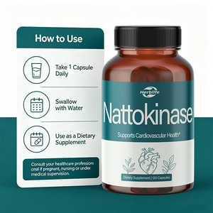 Capsules de Nattokinase à Marque Blanche OEM 2000FU, Fabricant Personnalisé avec Logo pour la Santé Cardiovasculaire, Végétalien, Sans OGM, Sans Gluten - Product Image 4