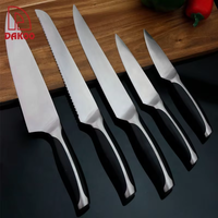 Ensemble de couteaux de chef Couteaux de cuisine de chef en acier inoxydable avec support magnétique en bloc de bois pour l'organisation de la cuisine
