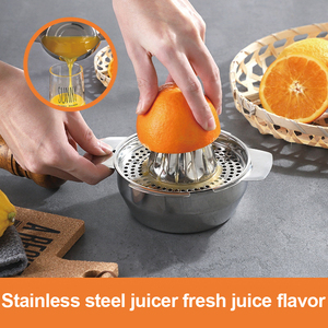 Presse-agrumes manuel en acier inoxydable pour citron et autres fruits, avec récipient - Product Image 6