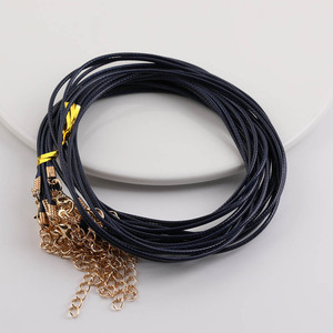 Cordon ciré coréen 1,5 mm, cordon en cuir rond pour la fabrication de colliers, accessoires de bijoux DIY, fermoir mousqueton, chaîne de pendentif 45 cm - Product Image 3