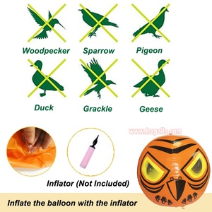 Ballon gonflable d'extérieur pour jardin, en PVC orange de haute qualité, écologique, 60 cm, avec yeux effrayants pour effrayer les <span class=keywords><strong>oiseaux</strong></span> - Product Image 4