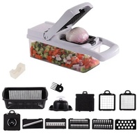 Slimme keukenhulpmiddelen, goede kwaliteit mandoline snijmachine, handmatige voedselhakker, groentesnijder, 15-in-1 groentehakker