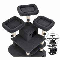 En gros Arbre à chat de luxe extra haut en sisal avec hamac double et triple perchoir pour chatons