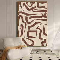 Toile géométrique minimaliste moderne de style crème pour décoration murale de bureau