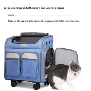 กระเป๋าใส่สัตว์เลี้ยงแบบล้อลากพับได้ รุ่นหรูหรา พร้อมล้อเลื่อนแบบยืดหดได้ - Product Image 5