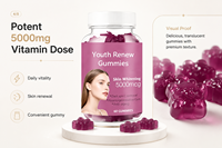 Gummies à croquer Youth Renew en gros, directement de l'usine, 60 pièces, formule naturelle, soutien au bien-être immunitaire, complément pour adultes