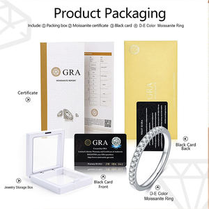 Ensemble d'alliances pour femmes en argent sterling 925 petit VVS D couleur 0.225ct Moissanite plaqué rhodium pavé réglage brillant élégant - Product Image 6