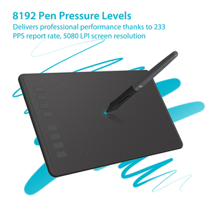 Huion — <span class=keywords><strong>tablette</strong></span> <span class=keywords><strong>graphique</strong></span> H950P <span class=keywords><strong>pour</strong></span> dessin digital, adaptée au pc, avec stylet portable, stylet inclinable, 8192 niveaux de sensibilité à la pression, USB, design bon marché - Product Image 4