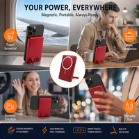 Nouvelle batterie Li-polymère ultra-mince portable avec support magnétique, charge rapide sans fil 20W, batterie externe haute capacité en ABS