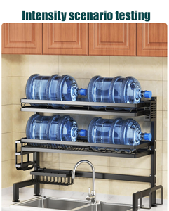 Home Organizer Double Tier Stainless Steel Non-Folding Multifunction Standing <b>Dish</b> Bowl Drainer Sink <b>Dish</b> Drying Storage <b>Rack</b> - Product Image 3