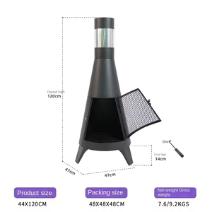 Estufa de Leña para Exteriores de Acero al Carbono, <span class=keywords><strong>Chimenea</strong></span>, <span class=keywords><strong>Barbacoa</strong></span>, Estufa de Calefacción para Patio, Jardín, Villa, Parrilla de Carbón y Leña - Product Image 2