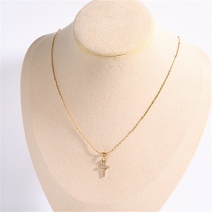 Hot Selling New Products Gold Plated Cz Zircon <b>Cross</b> Pendant Necklace - Product Image 2