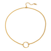 Ensemble de bijoux collier et bracelet avec pendentif rond en or 18 carats PVD pour femmes, acier inoxydable, hypoallergénique, minimaliste, géométrique, cadeau