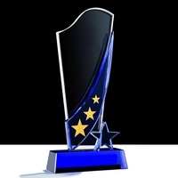Trofeos de Cristal Transparentes Rojos, Naranjas y Dorados, Hechos a Mano, de Arte Popular, con Forma de Antorcha Deportiva, en Blanco para Grabado Personalizado, Tendencia de Moda