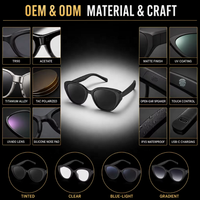 Lunettes Intelligentes IA Sans Fil pour Sport en Extérieur, Écouteurs Intégrés, Style Œil de Chat, Étanche IPX4
