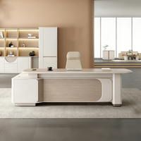 Bureau de direction haut de gamme, luxe moderne et minimaliste, en forme de L avec armoire latérale, mobilier de bureau, processus de peinture