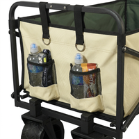 Chariot de camping 2 en 1, table pliable, chariot utilitaire d'extérieur, chariot de plage portable, chariot de pique-nique