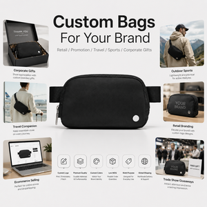 Sac banane 1L personnalisé avec logo, sac de ceinture tendance, sac bandoulière avec sangle réglable pour femmes, idéal pour les voyages, marques de détail et vente en gros - Product Image 4