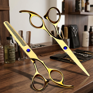 Ciseaux de coiffure professionnels japonais en or rose de 6 pouces pour droitiers, pliables, 32 dents, manche court, respectueux de l'environnement, VG10 - Product Image 2
