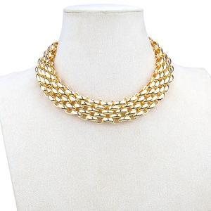 Fashionable Exaggerated Metal Chain <b>Necklace</b> Zinc Alloy Unisex Party Jewelry Geometric Design Yiwu Origin - Product Image 1