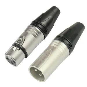 במפעל חם מכירת כבל אודיו xlr נקבה 3pin מחבר ניקל מצופה כבל מיקרופון