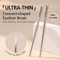 Kuas Eyeshadow Kabuki Ultra Tipis Custom Beauty Planet dengan Label Pribadi, Gagang Plastik, 2 Buah, Serat Sintetis, Kotak untuk Penggunaan Wajah