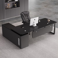 Ensemble bureau et chaise de direction, style minimaliste moderne, en bois, en forme de L, pour usage commercial