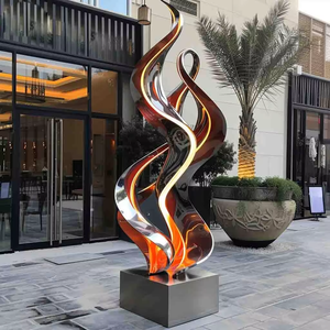 Paisaje de jardín al aire libre personalizado escultura de tamaño real de arte abstracto de fibra de vidrio - Product Image 4