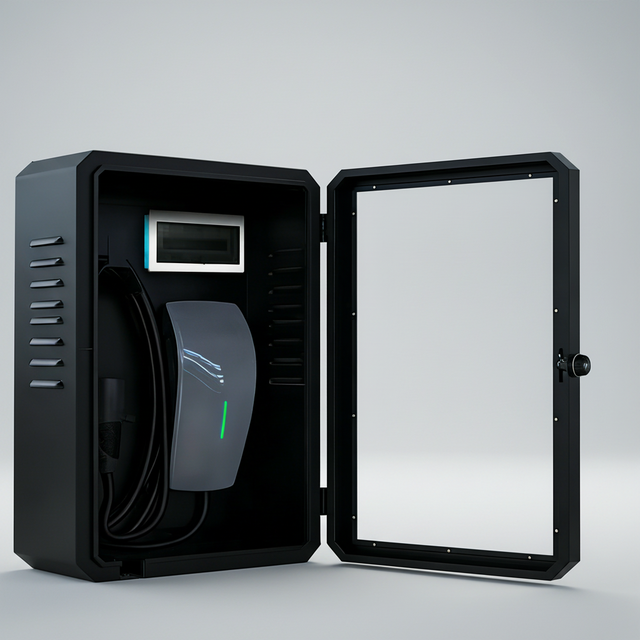 New Octagonal EV Charging Station Protection Box Fits for Multiple NEVs Anti-theft Rainproof Anticorrosive Wall-Mounted
