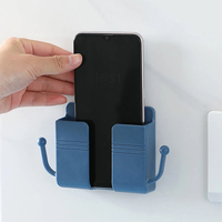 Nouveau support de téléphone mural auto-adhésif organisateur mural boîte de rangement en plastique charge téléphone support supports support pour chambre