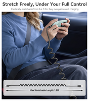 Câble de données USB vers Type-C rétractable flexible et anti-emmêlement Yesido 18W à charge rapide, longueur 0,4-1,2 m, CA205C