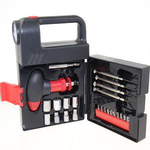 Juego de Herramientas Profesional Portátil de Acero al Carbono de 24 Piezas con Linterna LED y Luz de Trabajo a Pilas AA, OEM/ODM - Product Image 2