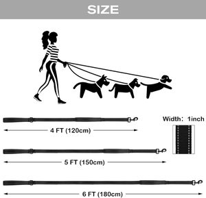 Laisse pour chien robuste avec amortisseur et 2 poignées, laisse anti-traction absorbant les chocs avec ceinture de sécurité pour la voiture, idéale pour l'entraînement - Product Image 5
