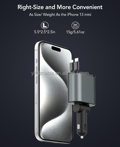 <span class=keywords><strong>Chargeur</strong></span> de voiture rétractable, <span class=keywords><strong>chargeur</strong></span> rapide de téléphone pour voiture, câbles rétractables <span class=keywords><strong>double</strong></span> type C pour Galaxy S24 Google Pixel iPhone 15 Pro Max - Product Image 4