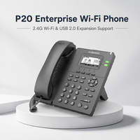 Téléphone IP d'entreprise Flyingvoice P20, 2 lignes SIP 2.0, Wi-Fi 2.4G, port USB 2.0, écran LCD rétroéclairé 2,3 pouces, Ethernet RJ45, prise en charge EHS10