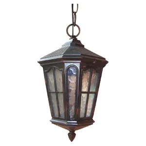 Waterdichte Outdoor Hanglamp Armatuur Vintage Glazen Hanger Lantaarn Opknoping Licht