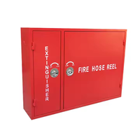 Armoire à double porte pour équipement de lutte contre l'incendie avec poudre sèche et enrouleur de tuyau d'incendie Armoires de rangement pour extincteurs