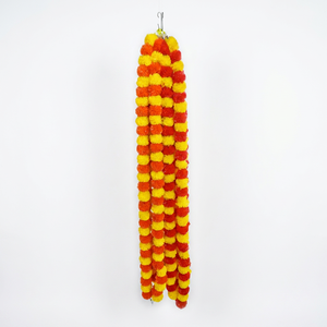 Guirnalda de Caléndulas Artificiales Hechas a Mano, Flores Mixtas Amarillas y Rojas de PE, Decoración para Bodas Indias, Guirnalda Larga para Pooja, Festival Diwali - Product Image 1