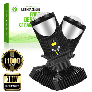 <span class=keywords><strong>Bombillas</strong></span> <span class=keywords><strong>LED</strong></span> de Repuesto para Proyector Mini H4 Y6 Recién Mejoradas, 70W, 11000Lm, 6000K, 12-24V, para Talleres de Reparación Profesionales - Product Image 1