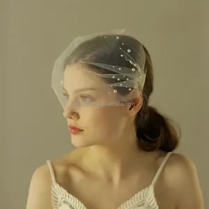 JD20 Classic Design Pearl Voile court Voile de mariage <span class=keywords><strong>avec</strong></span> peigne Accessoires de <span class=keywords><strong>cheveux</strong></span> pour les mariées - Product Image 1