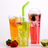 Tasses en plastique jetables à emporter 8oz 9oz 10oz 12oz 20oz 24oz 32oz 16oz de logo transparent d'impression de tasse claire d'ANIMAL FAMILIER potable froide