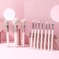Ensemble de pinceaux cosmétiques de luxe pour le visage, fibres synthétiques, mélange de poudre vegan, fond de teint, contour, outils de beauté, ensemble de pinceaux de maquillage, 10 pièces