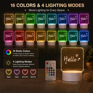 <b>Creative</b> Promotional <b>Gift</b> 3D Night Light DIY Acrylic Writing Board Personalized Message Board Birthday Souvenir Giveaway Item - Product Image 2