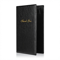 Porte-menu en cuir gaufré or à chaud, texture noire, résistant à l'usure, pour restaurant et hôtel